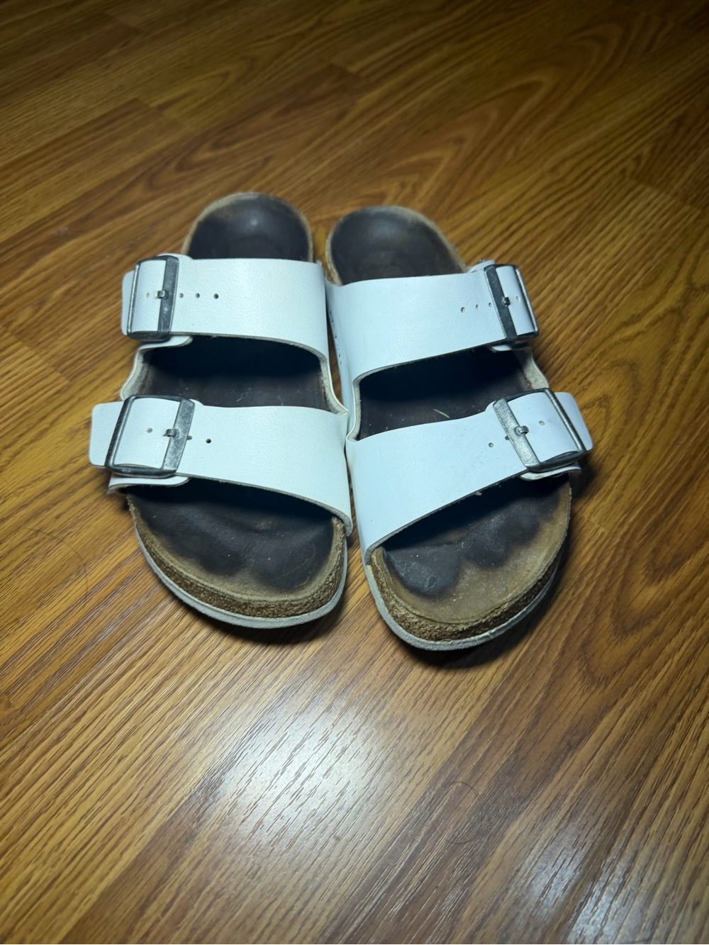 Birkenstock Arizona Slip On White Leather Outdoor Comfort sandals 8